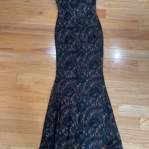 Dress the Population Black Strapless Lace Gown